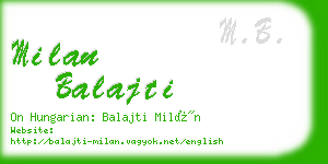 milan balajti business card